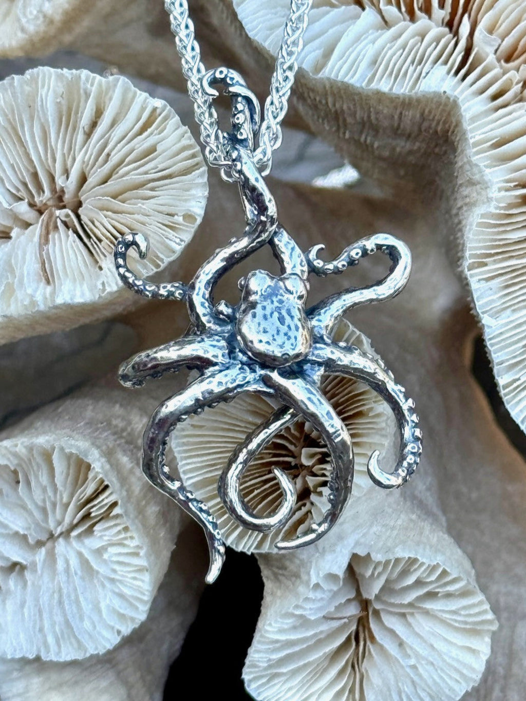 Riptide Octopus Pendant - Sterling Silver