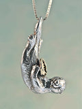 Sea Life - Silver Sea Otter Pendant with Gold Abalone
