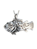 Potato Cod Grouper Bass Fish Charm - Silver