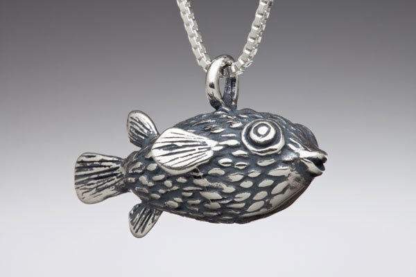Sterling Silver Puffer Fish Charm