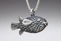 Puffer Fish Charm - Silver