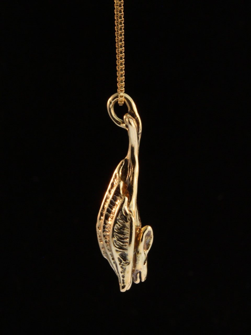 Sleeping Bat Pendant -14k Gold