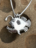 Angler Fish Charm - Sterling Silver