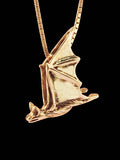 Gold Soaring Bat Charm - 14k Gold