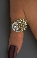 Gold and Silver Eclipse Ring - Silver and 14k Gold