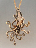 Kraken Squid Pendant - Bronze