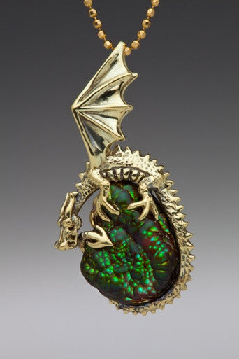 Swamp Dragon Pendant - 18K Gold - SOLD