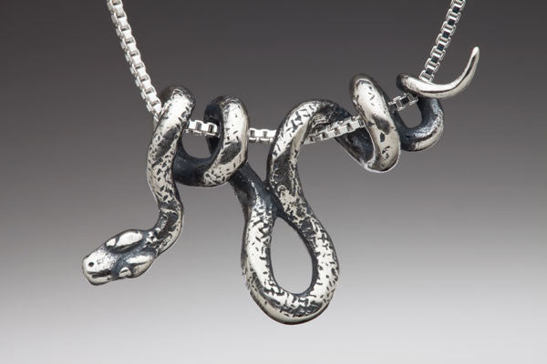 Vine Snake Pendant - Silver