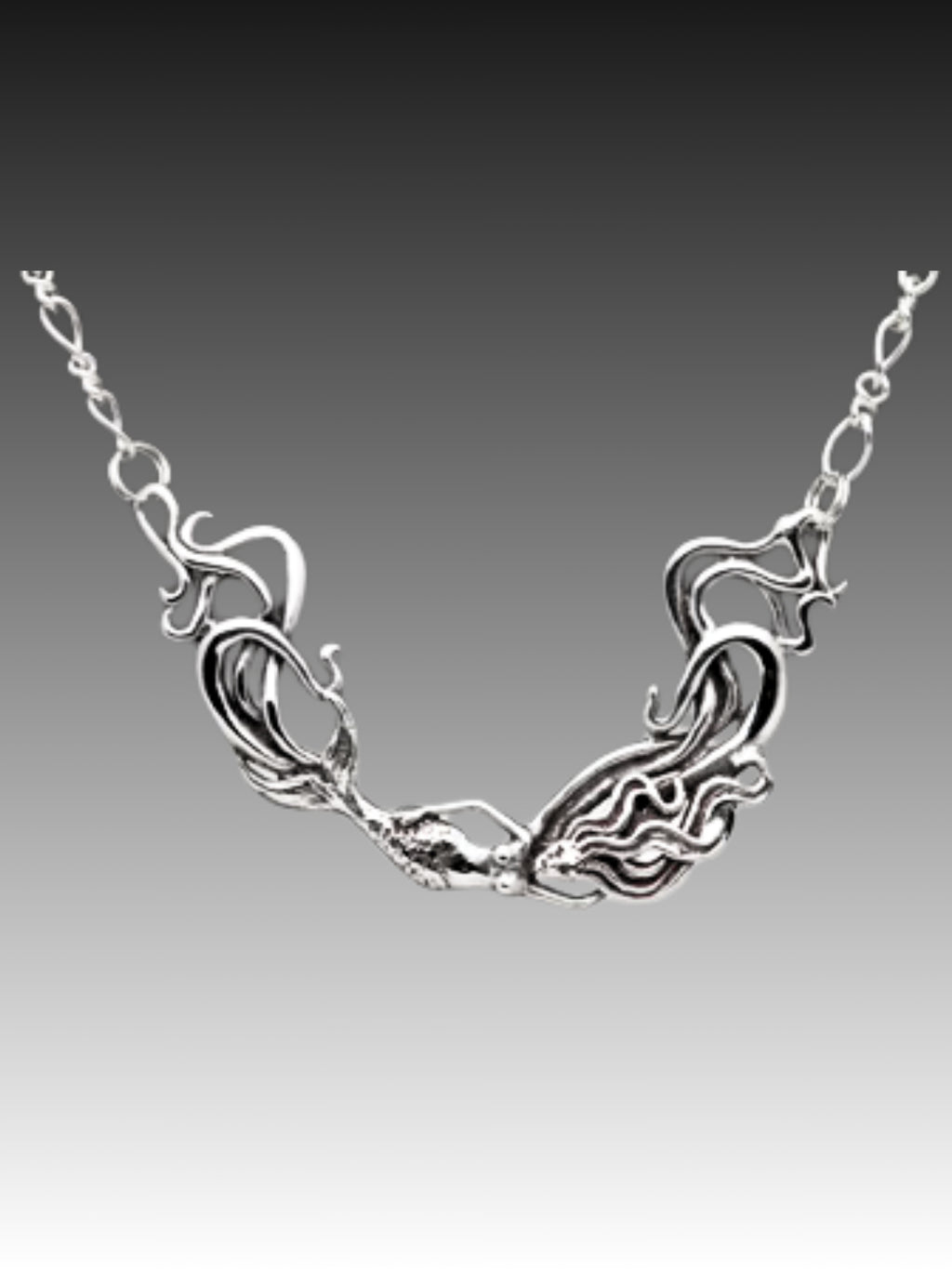 Wave Rider Mermaid Pendant - Silver