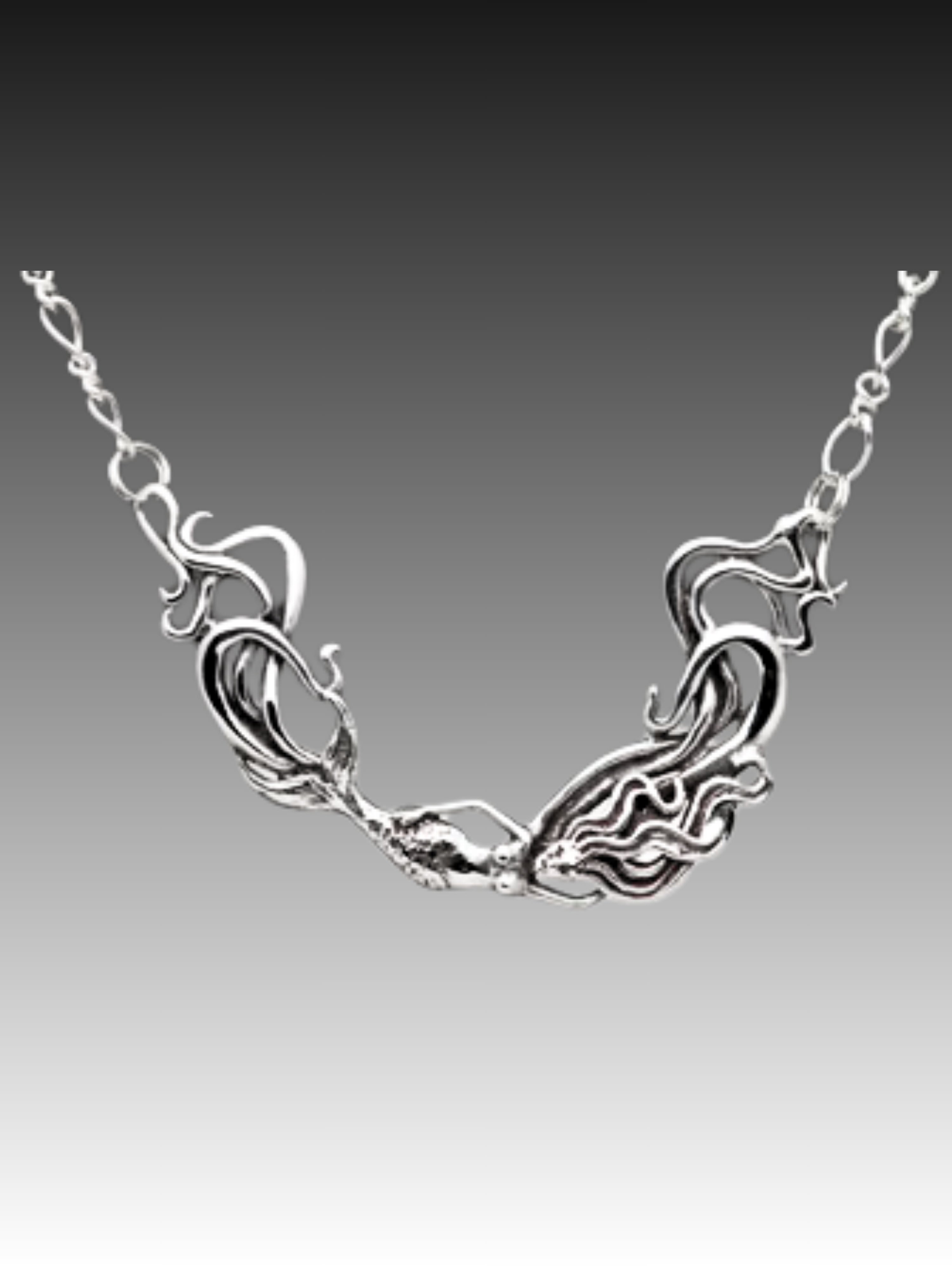 Wave Rider Mermaid Pendant - Silver