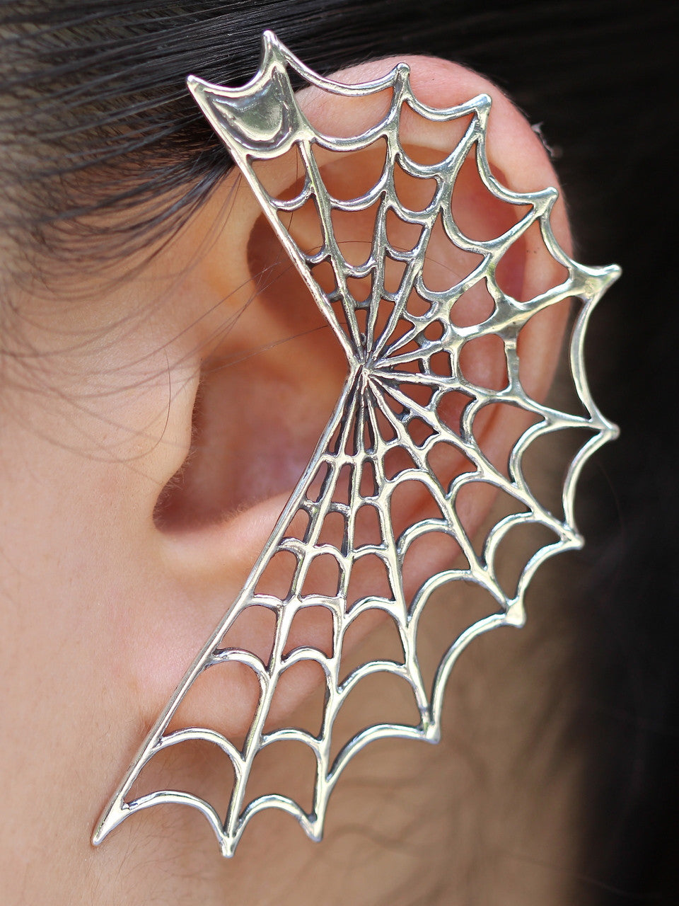 Spider Web Ear Wrap - Silver