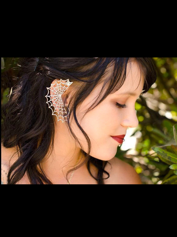 Spider Web Ear Wrap - Sterling Silver