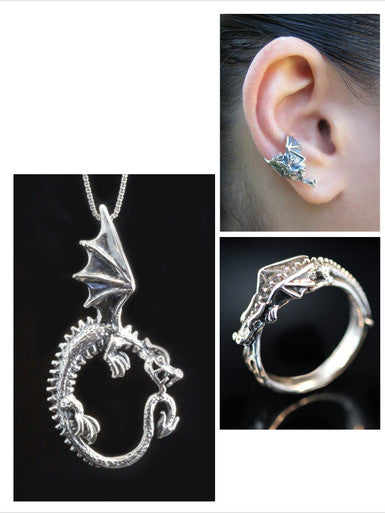 Dragon Jewelry Set - Oracle Dragon - Flame Dragon - Dragon Chevron