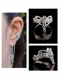 Arabesque Ear Cuff Bajoran and Arabesque Ring Jewelry Set - Sterling Silver