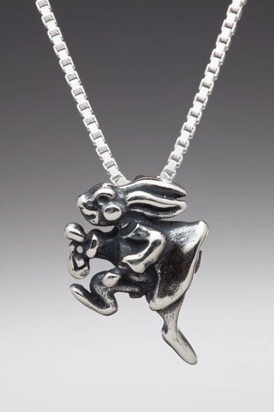 Alice - White Rabbit Charm - Sterling Silver