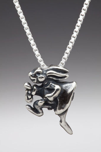 Alice - White Rabbit Charm - Silver