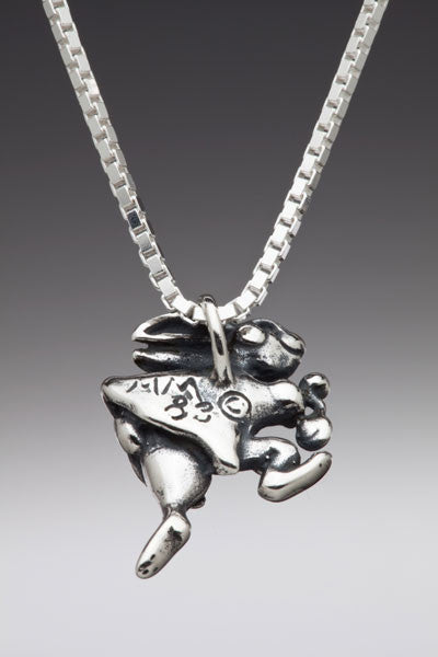 Alice - White Rabbit Charm - Sterling Silver