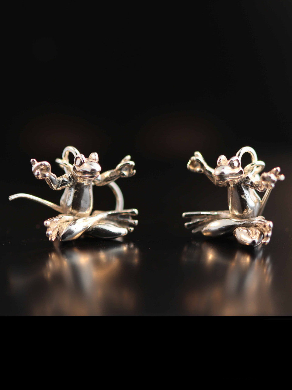 No time to meditate? No worries! Let these sterling silver Zen Frogs do it for you.